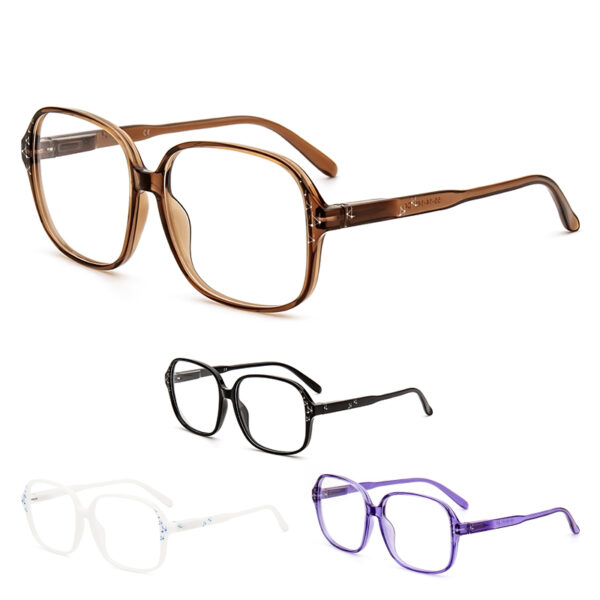 Eyeglass Frames with Printed Patterns TR90 Optical Lens Anti-Blue Light Computer Style Lightweight Glasses for All Face Shapes