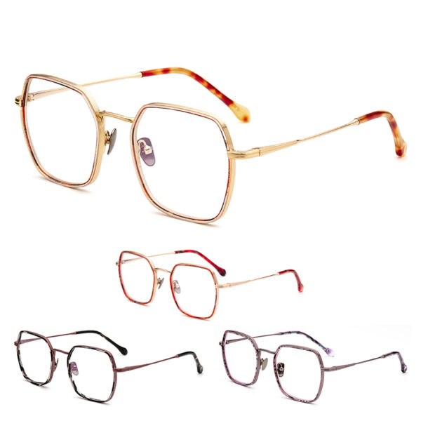 New Computer Print Optical Frames Lightweight Unisex Acetate Mixed Metal Multi-colored Full-Rim Glasses Frames