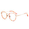 Europe Popular Computer Print Eyeglass Frames Multi-color Mosaic Panels Acetate & Metal Unisex Lightweight Full-Rim