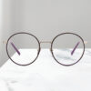 Europe Latest Designed Computer Print Eyewear Round Young People Metal Glasses Frames Mixed Acetate Lightweight Full-Rim Unisex