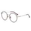 Europe Latest Designed Computer Print Eyewear Round Young People Metal Glasses Frames Mixed Acetate Lightweight Full-Rim Unisex