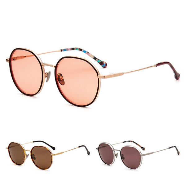 For Small Round Polarized Womens Sunglasses UV Protection Anti-Radiation Comfortable Trendy Vintage Stylish Full Rim