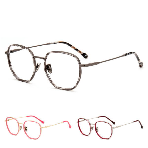 Acetate and Metal Computer Print Style Lightweight Optical Glasses Frames with Newest Design Multicolor for Unisex Outdoor Use