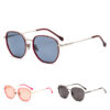 Retro Square Fashionable Light Weight Anti-Radiation Sunglasses for Women Men Oversized Metal Bridge Trendy Full Rim UV