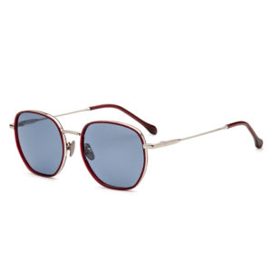 Retro Square Fashionable Light Weight Anti-Radiation Sunglasses for Women Men Oversized Metal Bridge Trendy Full Rim UV