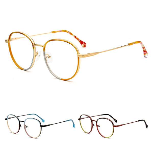 Acetate Windsor Collection Wholesale Eyeglasses Metal Frame Eyewear Retro Brand Design Luxury Round Frame Glasses Frame