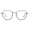 Two Colors Windsor Collection Eyeglasses Acetate-Metal Rim Spiral Metal Temples Brand Women Optical Glasses Frame