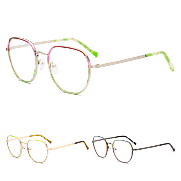 Unisex Men Women Computer Glass Frame Blue Light Blocking Full-Rim Lightweight Fashionable for Youth Acetate Metal Eyeglasses