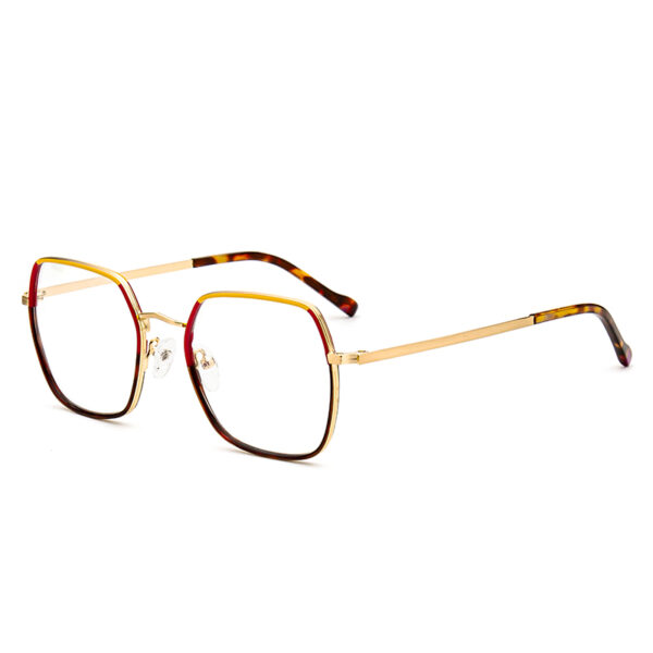 Unisex Men Women Computer Glass Frame Blue Light Blocking Lightweight Polygon Windsor Full-Rim Fashionable Youth Acetate Metal