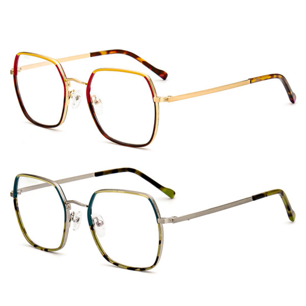 Unisex Men Women Computer Glass Frame Blue Light Blocking Lightweight Polygon Windsor Full-Rim Fashionable Youth Acetate Metal