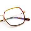 Unisex Men Women Computer Glass Frame Blue Light Blocking Lightweight Polygon Windsor Full-Rim Fashionable Youth Acetate Metal