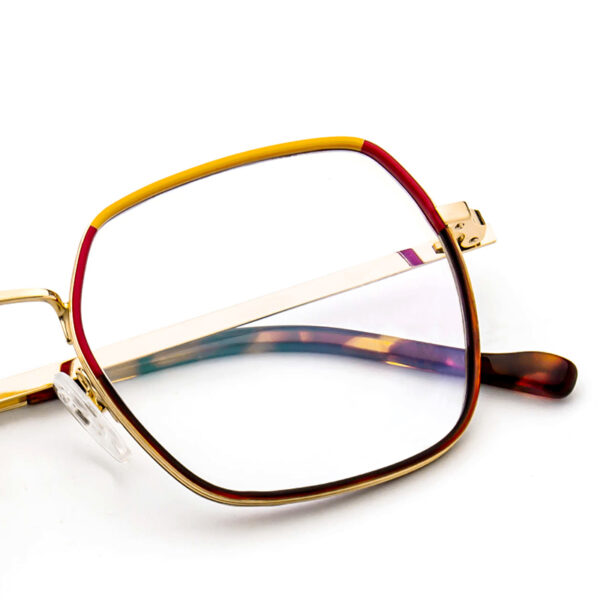 Unisex Men Women Computer Glass Frame Blue Light Blocking Lightweight Polygon Windsor Full-Rim Fashionable Youth Acetate Metal