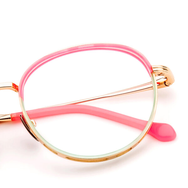 Europe Hollow-Carved Metal Computer Glasses Frames Latest Design for Adults Lightweight Outdoor Full Rim Round Mixed Acetate