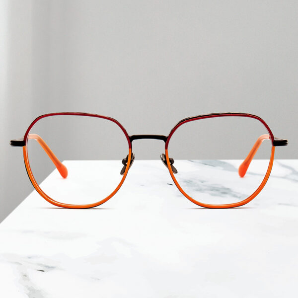High-end Hollow Metal Acetate Eyeglass Frame Europe Fashion Plate Metal Glasses Frame Latest Designed Eyewear
