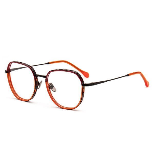 High-end Hollow Metal Acetate Eyeglass Frame Europe Fashion Plate Metal Glasses Frame Latest Designed Eyewear