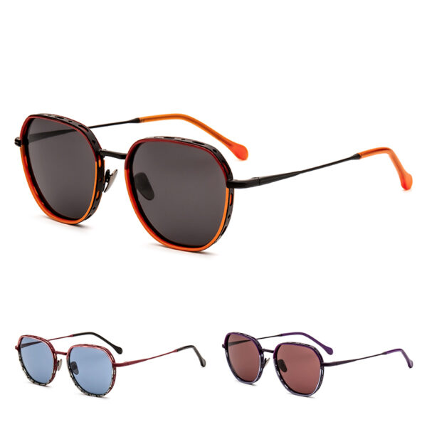 Retro Round Polarized Sunglasses for Unisex Anti-Radiation Comfortable Full Rim Metal Frame UV Protection Driving Glasses