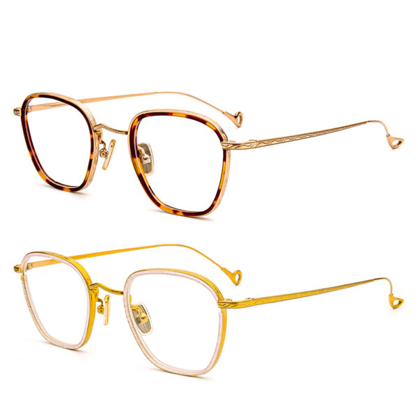 Fashionable Computer Slight Glasses Frame Pure Titanium Nose Pads Eyeglasses Solid Print Pattern Stylish Lightweight Decorative