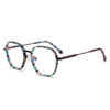 Fashionable Acetate Optical Frame Pure Titanium Nose Pads Eyeglasses Solid Print Pattern Stylish Decorative Computer Lightweight