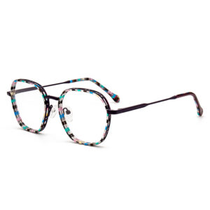 Fashionable Acetate Optical Frame Pure Titanium Nose Pads Eyeglasses Solid Print Pattern Stylish Decorative Computer Lightweight