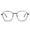 Fashionable Acetate Optical Frame Pure Titanium Nose Pads Eyeglasses Solid Print Pattern Stylish Decorative Computer Lightweight