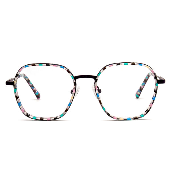 Fashionable Acetate Optical Frame Pure Titanium Nose Pads Eyeglasses Solid Print Pattern Stylish Decorative Computer Lightweight