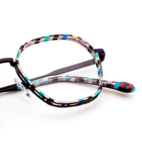 Fashionable Acetate Optical Frame Pure Titanium Nose Pads Eyeglasses Solid Print Pattern Stylish Decorative Computer Lightweight