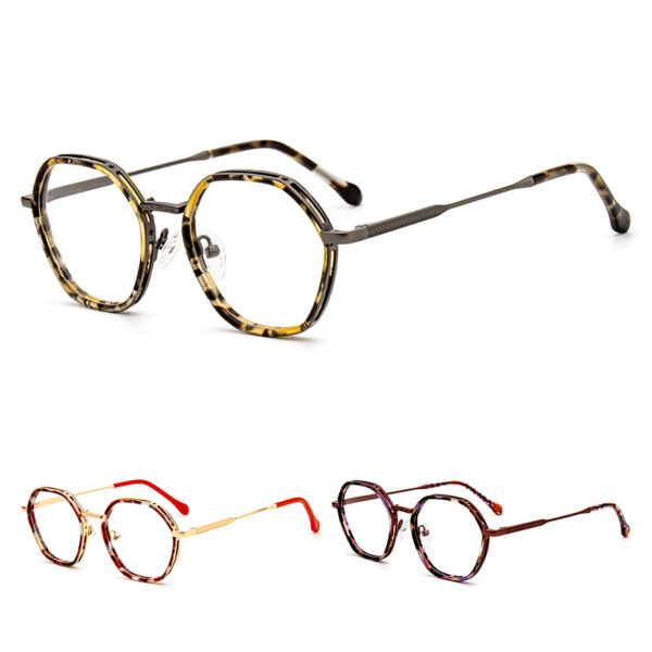 Luxury Designer Brand Computer Style Unisex Acetate Metal Eyeglasses-Lightweight Fast Delivery